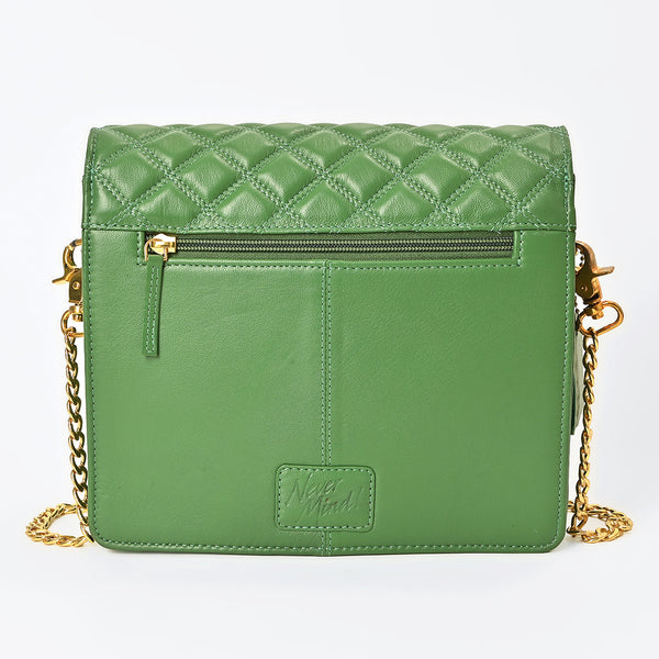 NMBGM187 Never Mind Diamond Quilted Leather Flap Shoulder Bag