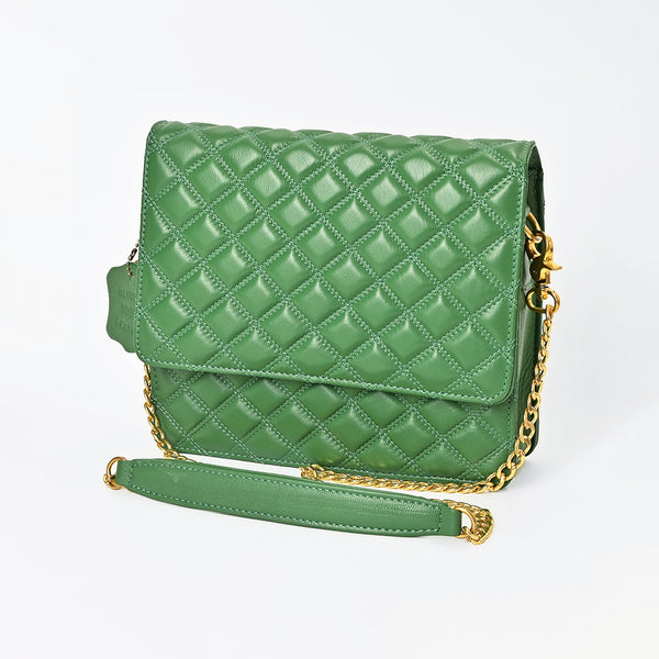 NMBGM187 Never Mind Diamond Quilted Leather Flap Shoulder Bag