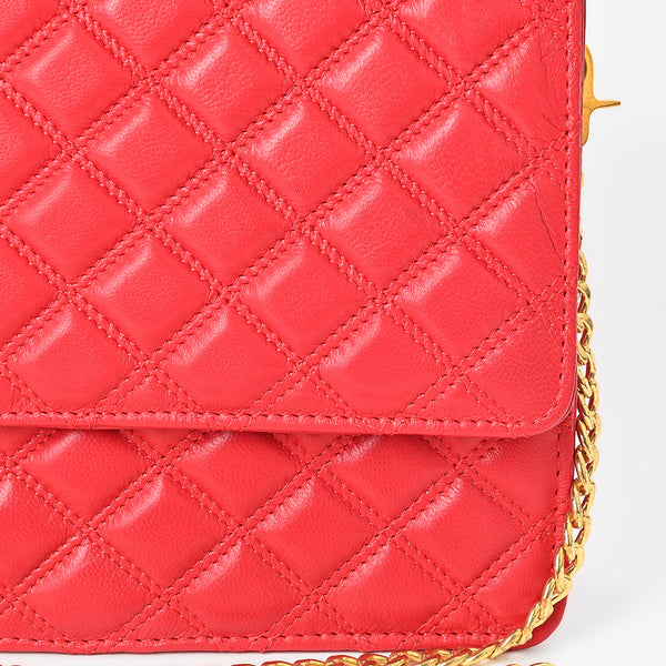 NMBGM187 Never Mind Diamond Quilted Leather Flap Shoulder Bag