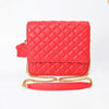 NMBGM187 Never Mind Diamond Quilted Leather Flap Shoulder Bag