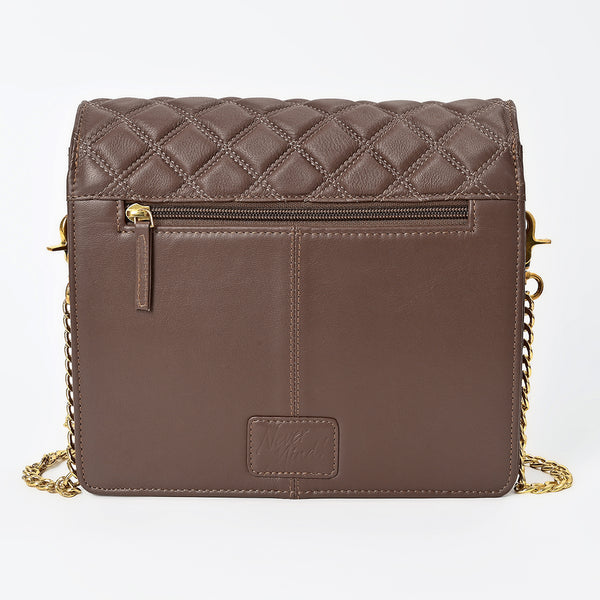 NMBGM187 Never Mind Diamond Quilted Leather Flap Shoulder Bag
