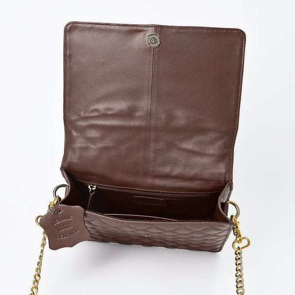 NMBGM187 Never Mind Diamond Quilted Leather Flap Shoulder Bag