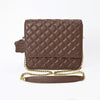 NMBGM187 Never Mind Diamond Quilted Leather Flap Shoulder Bag