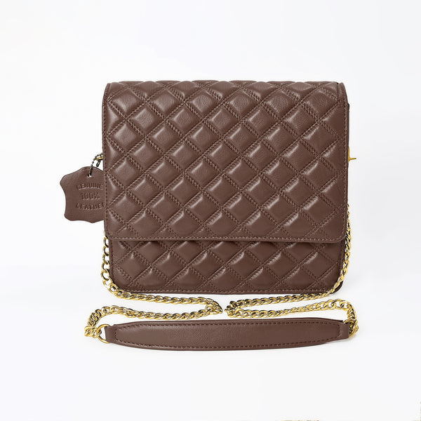 NMBGM187 Never Mind Diamond Quilted Leather Flap Shoulder Bag