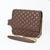 NMBGM187 Never Mind Diamond Quilted Leather Flap Shoulder Bag