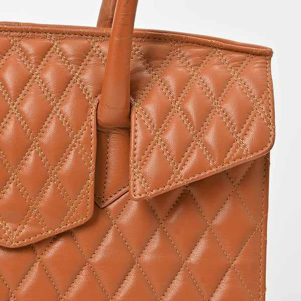 NMBGM189 American Darling Quilted Genuine Leather Satchel Tote