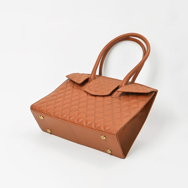 NMBGM189 American Darling Quilted Genuine Leather Satchel Tote