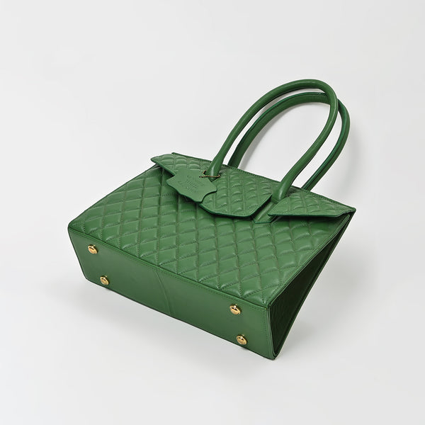 NMBGM189 American Darling Quilted Genuine Leather Satchel Tote