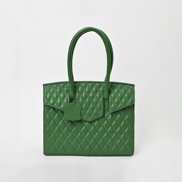 NMBGM189 American Darling Quilted Genuine Leather Satchel Tote
