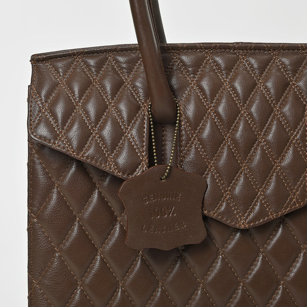 NMBGM189 American Darling Quilted Genuine Leather Satchel Tote