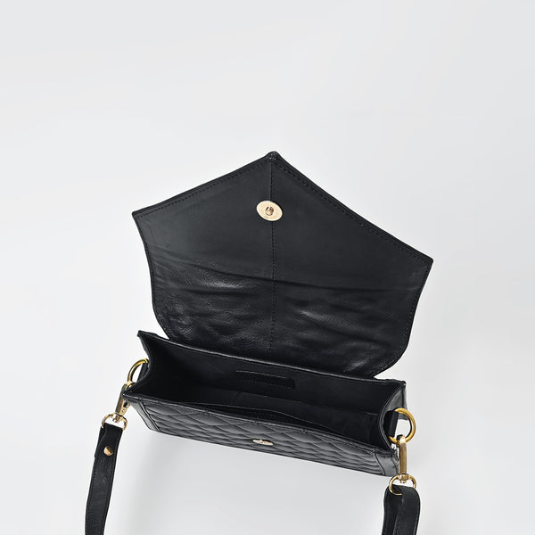 NMBGM191 Never Mind Quilted Leather Envelope Crossbody Bag