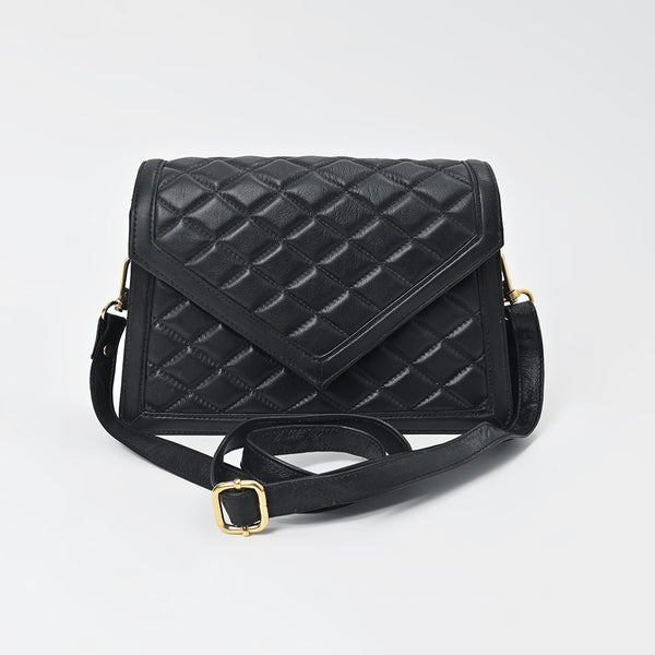NMBGM191 Never Mind Quilted Leather Envelope Crossbody Bag