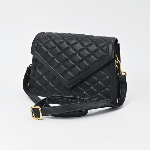 NMBGM191 Never Mind Quilted Leather Envelope Crossbody Bag