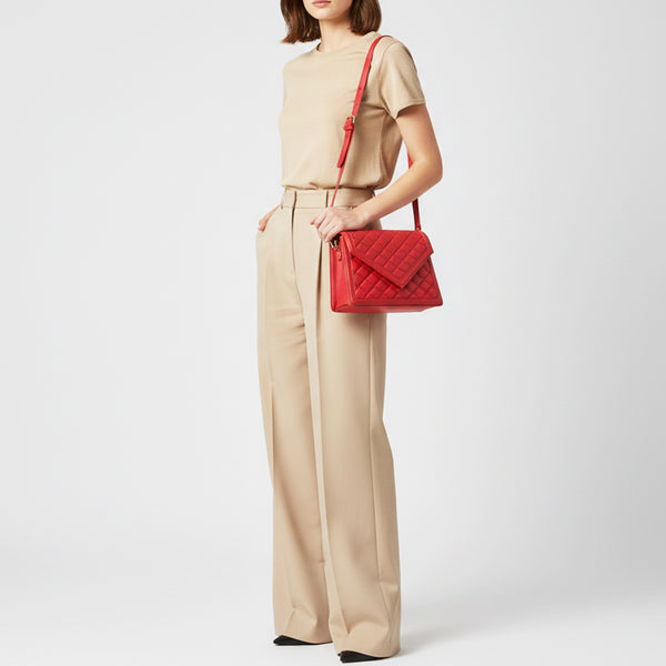 NMBGM191 Never Mind Quilted Leather Envelope Crossbody Bag