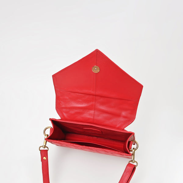 NMBGM191 Never Mind Quilted Leather Envelope Crossbody Bag