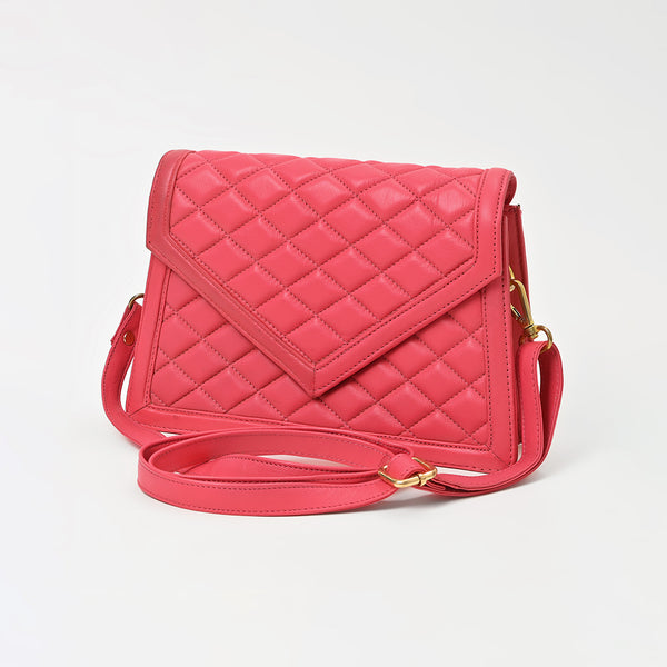 NMBGM191 Never Mind Quilted Leather Envelope Crossbody Bag