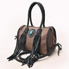 ADBGM270 Western Braided Fringe Duffel with Turquoise Concho - Genuine Leather