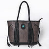 ADBGM328 Handmade Leather Crossbody Bag with Braided Edges - Western Compact Purse