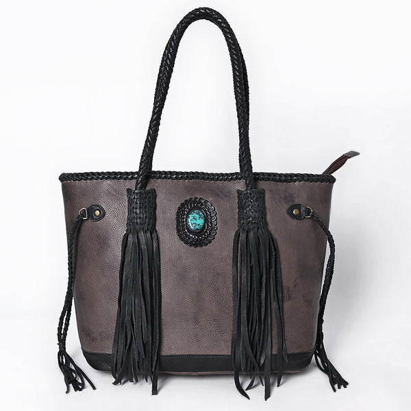 ADBGM328 Handmade Leather Crossbody Bag with Braided Edges - Western Compact Purse