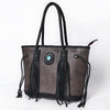ADBGM328 Handmade Leather Crossbody Bag with Braided Edges - Western Compact Purse