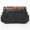 ADBG1734 American Darling Western Leather Small Cross body Bag with Hand Tooled Floral Carving