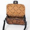 ADBG1734 American Darling Western Leather Small Cross body Bag with Hand Tooled Floral Carving