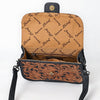 ADBG1734 American Darling Western Leather Small Cross body Bag with Hand Tooled Floral Carving