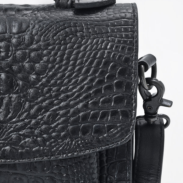 ADBG1735 American Darling Western Small Cross body Bag in Crocodile Embossed Full Grain Leather