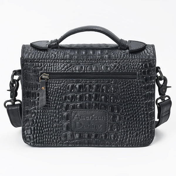 ADBG1735 American Darling Western Small Cross body Bag in Crocodile Embossed Full Grain Leather