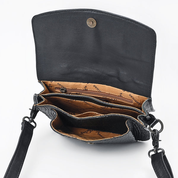 ADBG1735 American Darling Western Small Cross body Bag in Crocodile Embossed Full Grain Leather
