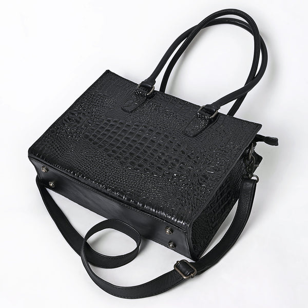 ADBG1737 American Darling Crocodile Embossed Western Leather Tote Bag