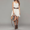 ADBG1740 American Darling Western Leather Canteen Bag with Hand Tooled Headdress & Buck Stitched Detail