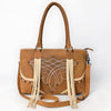ADBG1743 American Darling Western Leather Cross body Bag with Boot Stitching and Fringes