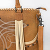 ADBG1743 American Darling Western Leather Cross body Bag with Boot Stitching and Fringes