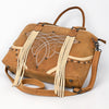 ADBG1743 American Darling Western Leather Cross body Bag with Boot Stitching and Fringes