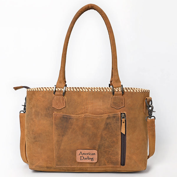 ADBG1743 American Darling Western Leather Cross body Bag with Boot Stitching and Fringes