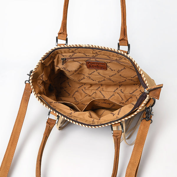 ADBG1743 American Darling Western Leather Cross body Bag with Boot Stitching and Fringes