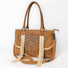 ADBG1743 American Darling Western Leather Cross body Bag with Boot Stitching and Fringes