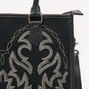 ADBG1744 American Darling Western Tote Bag in Boot Stitched Genuine Suede and Full Grain Leather