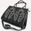 ADBG1744 American Darling Western Tote Bag in Boot Stitched Genuine Suede and Full Grain Leather
