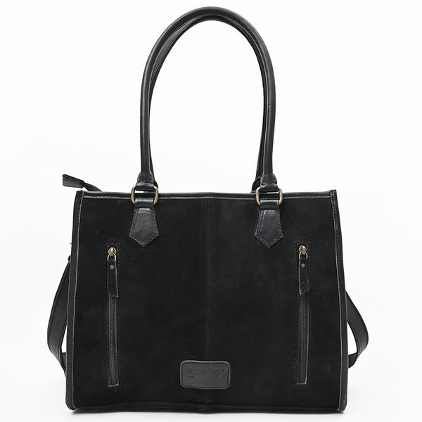 ADBG1744 American Darling Western Tote Bag in Boot Stitched Genuine Suede and Full Grain Leather