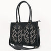 ADBG1744 American Darling Western Tote Bag in Boot Stitched Genuine Suede and Full Grain Leather