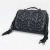 ADBGA801 Genuine Leather Western Embossed Boho Fringe Shoulder Tote Handbag