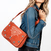 ADBGA804 American Darling Handcrafted Genuine Leather Cross body Bag Concho Embroidery