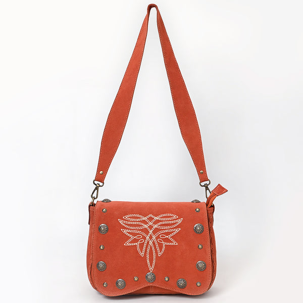 ADBGA804 American Darling Handcrafted Genuine Leather Cross body Bag Concho Embroidery