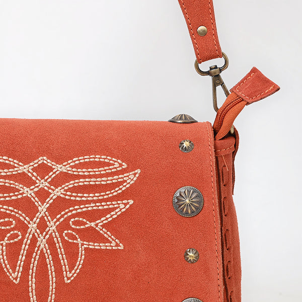 ADBGA804 American Darling Handcrafted Genuine Leather Cross body Bag Concho Embroidery