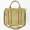 ADBGA607 American Darling Boot Stitched Braided Genuine Suede Leather Tote Bag