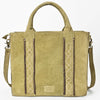 ADBGA607 American Darling Boot Stitched Braided Genuine Suede Leather Tote Bag