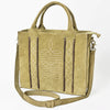 ADBGA607 American Darling Boot Stitched Braided Genuine Suede Leather Tote Bag