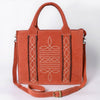 ADBGA607 American Darling Boot Stitched Braided Genuine Suede Leather Tote Bag